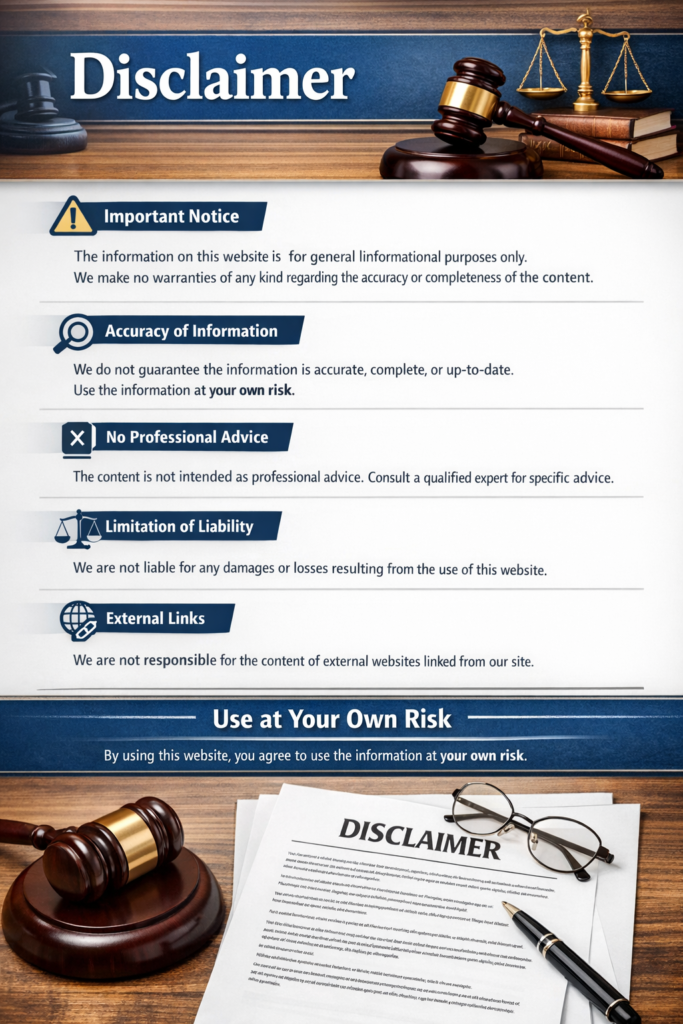 Disclaimer Disclaimer page