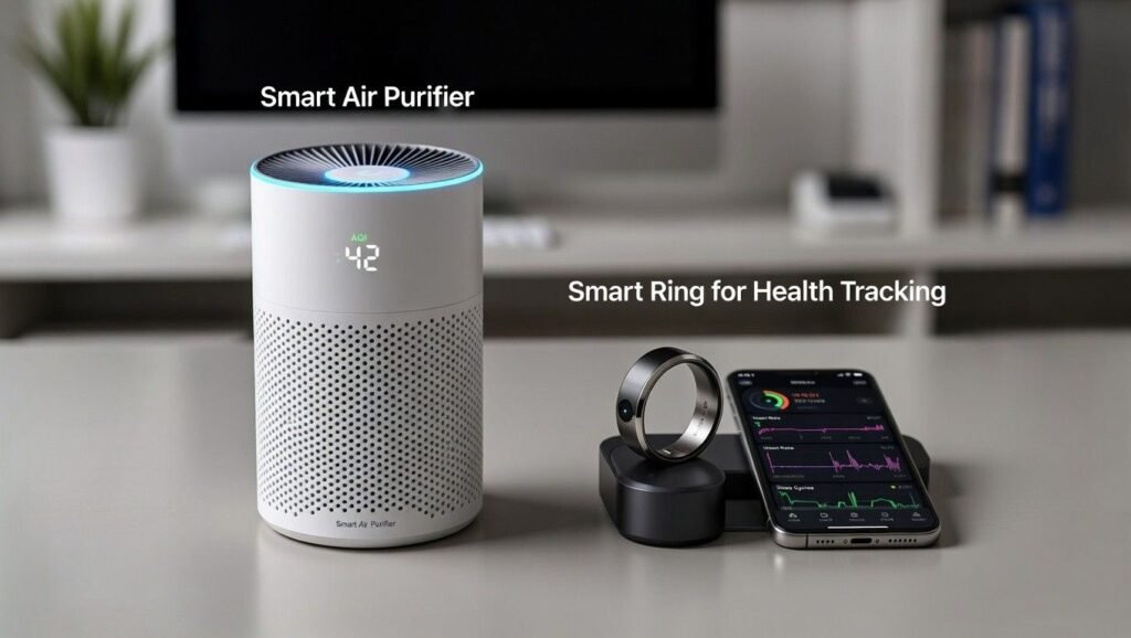 smart air purifier &ring for health tracking