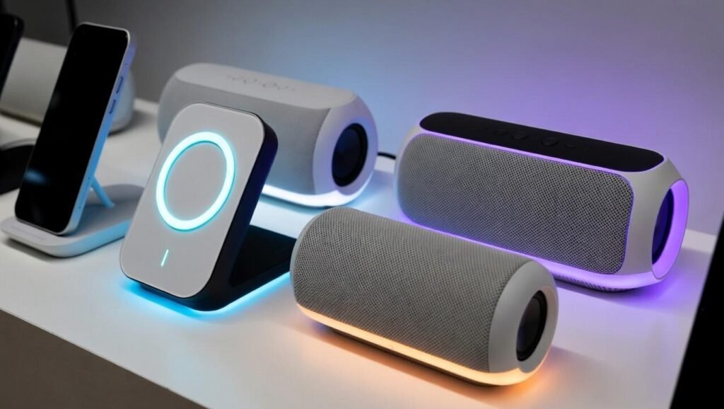 wireless charging stations &wireless bluetooth speakers