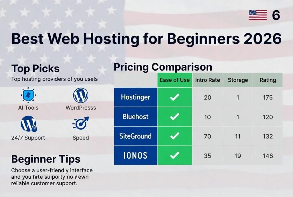 best web hosting in usa for beginners (2026 guide + pricing)