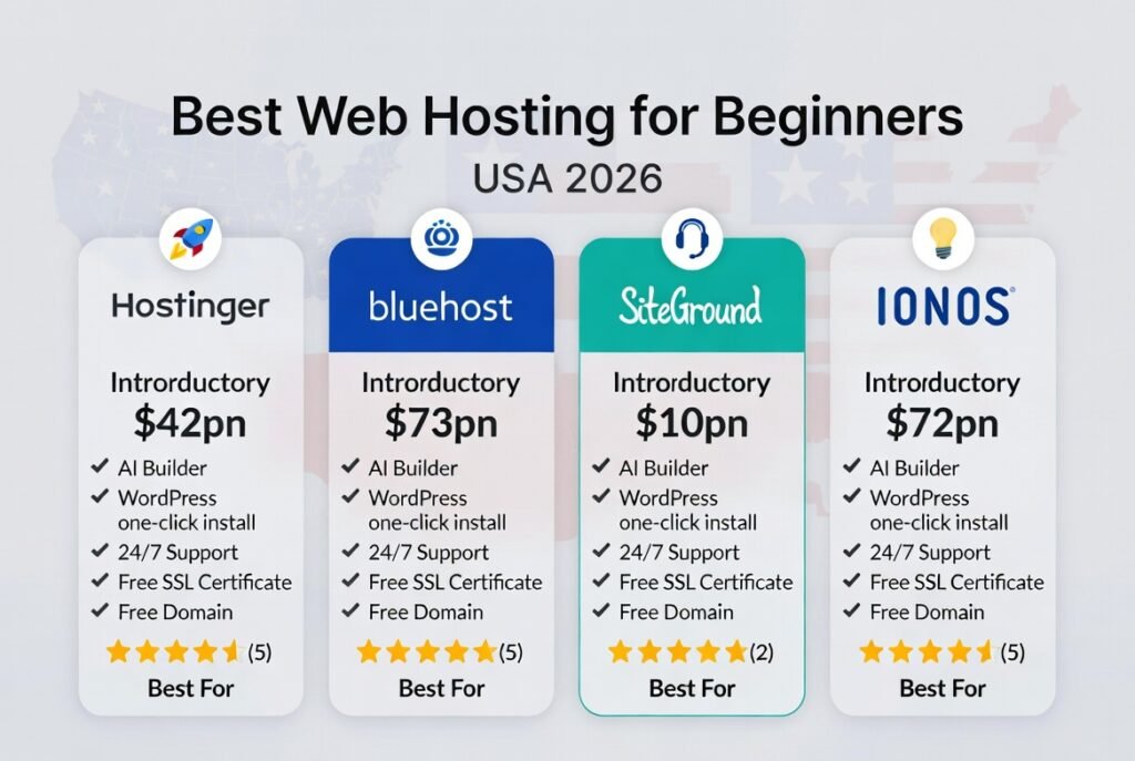 Best Web Hosting in USA for Beginners (2026 Guide + Pricing)